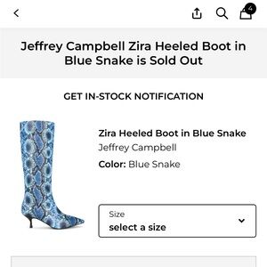 Jeffrey Campbell Blue Snake Heeled Boots